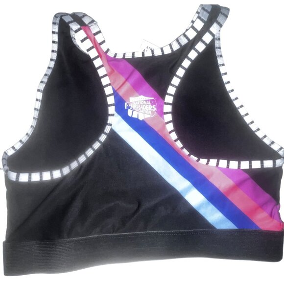 NCA Cheer Cheerleader Uniform L Top & 26" Skirt Black Striped Detail Varsity - Picture 4 of 5